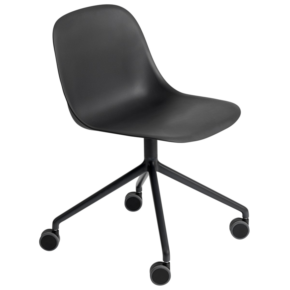 Fiber Side Chair / Swivel Base with Castors (without Upholstery)