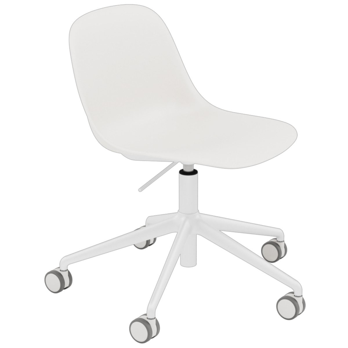 Fiber Side Chair / Swivel Base with Gas Lift and Castors (without Upholstery)