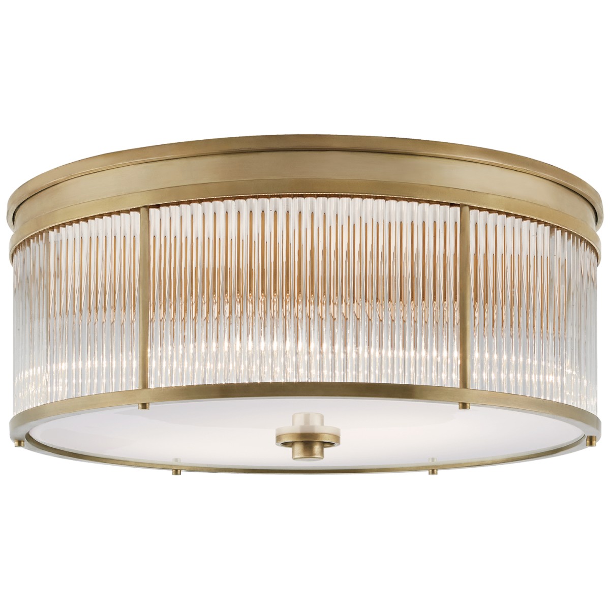 Allen Large Round Flush Mount with White Glass | Highlight image