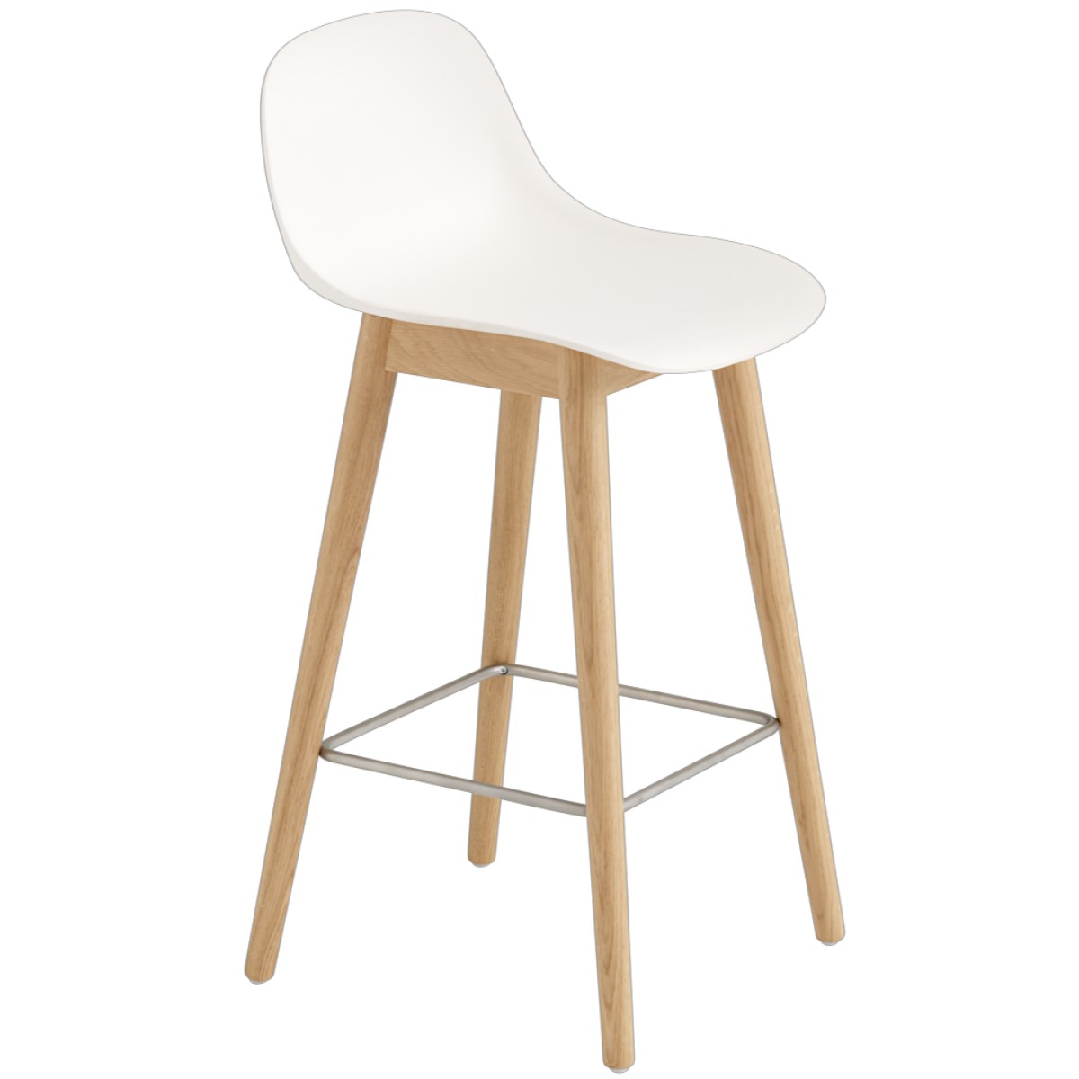 Fiber Counter Stool / Wood Base - with Backrest (without Upholstery)
