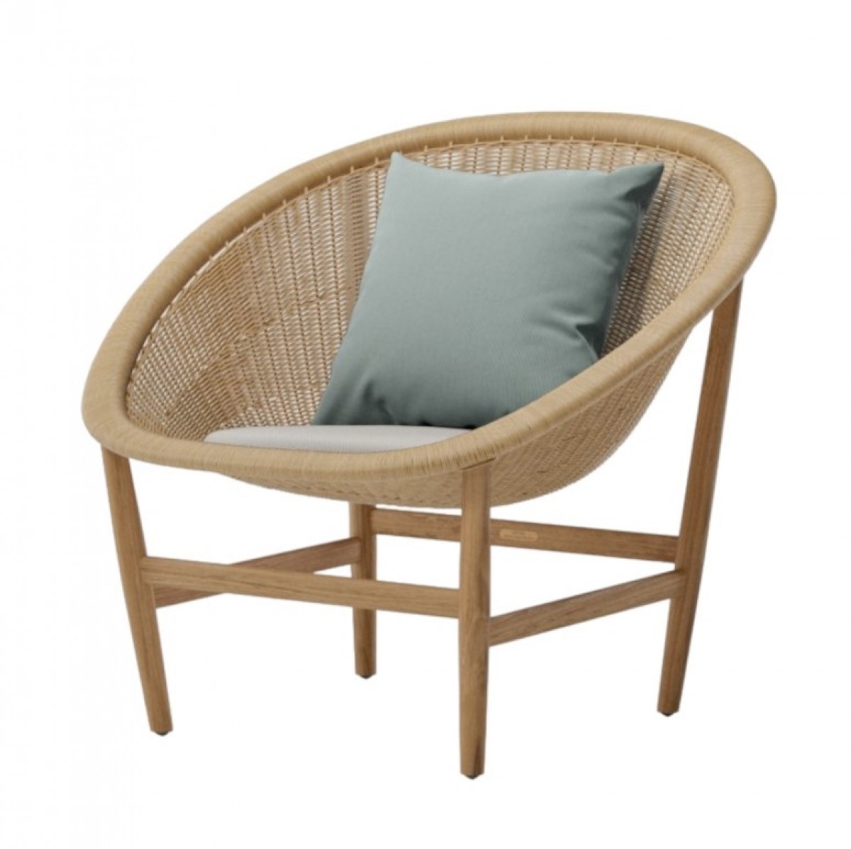 Basket Indoor Club Chair, with Seat and 1 Back Cushion
