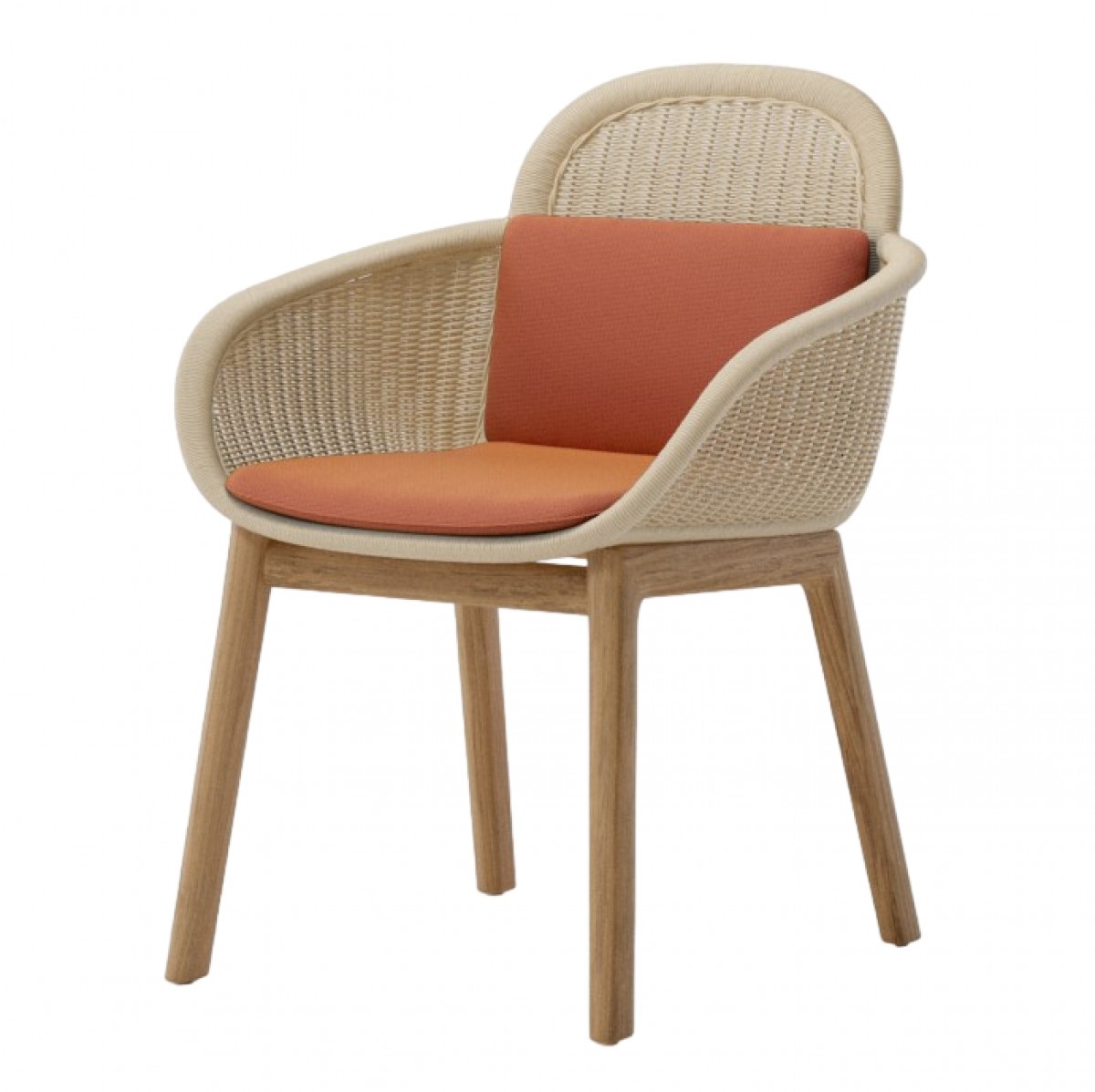 Vimini Dining Armchair, with Seat and Back Cushion