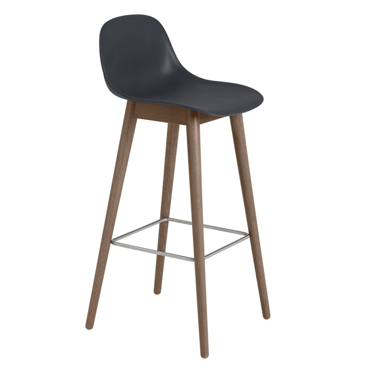 Fiber Bar Stool / Wood Base - with Backrest (without Upholstery)