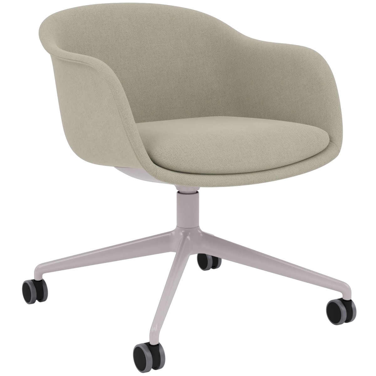 Fiber Conference Armchair - Swivel Base with Castors