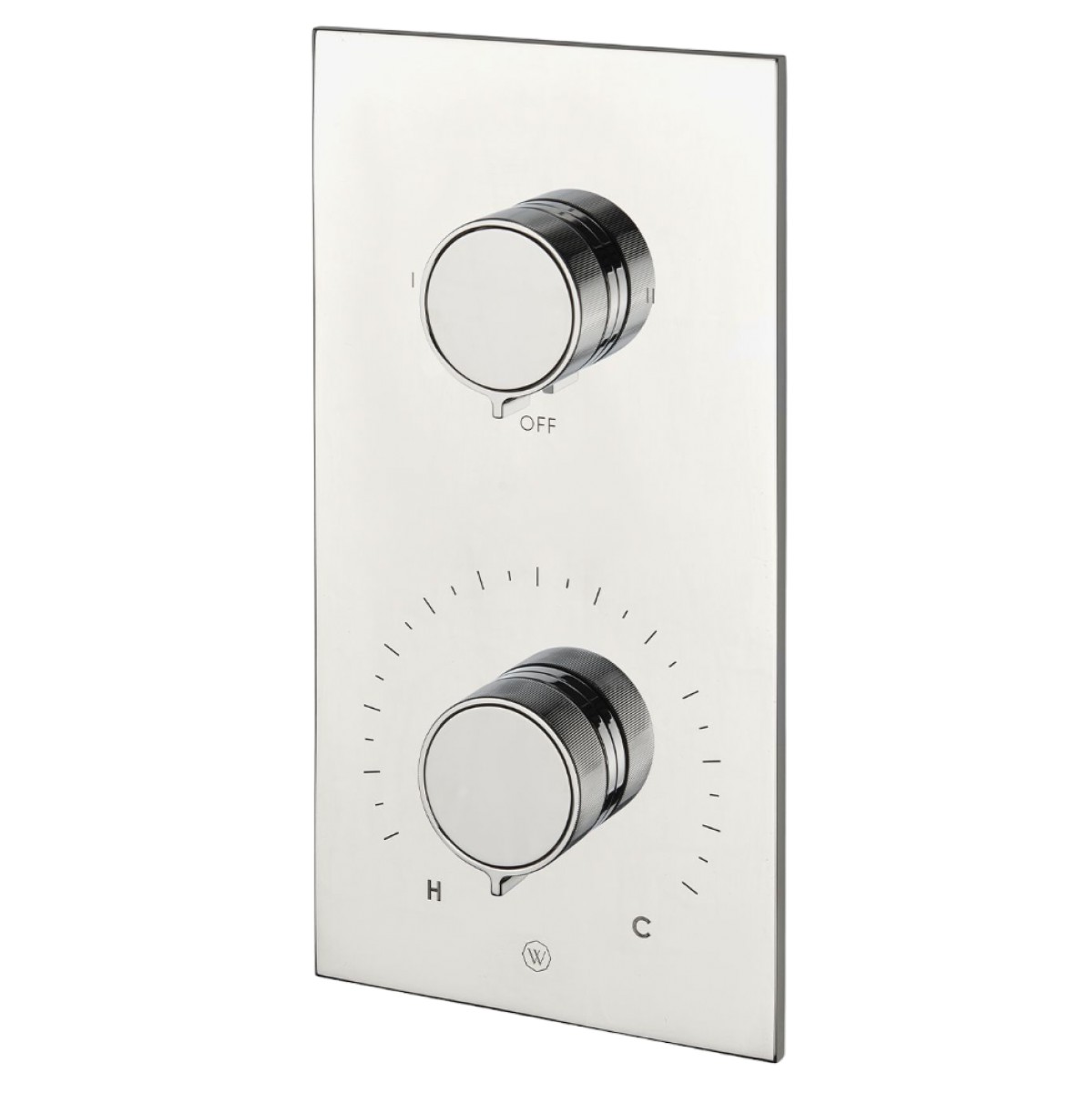 Bond Tandem Series Integrated Thermostatic and Two Way Diverter Trim with Guilloche Lines Knob Handles