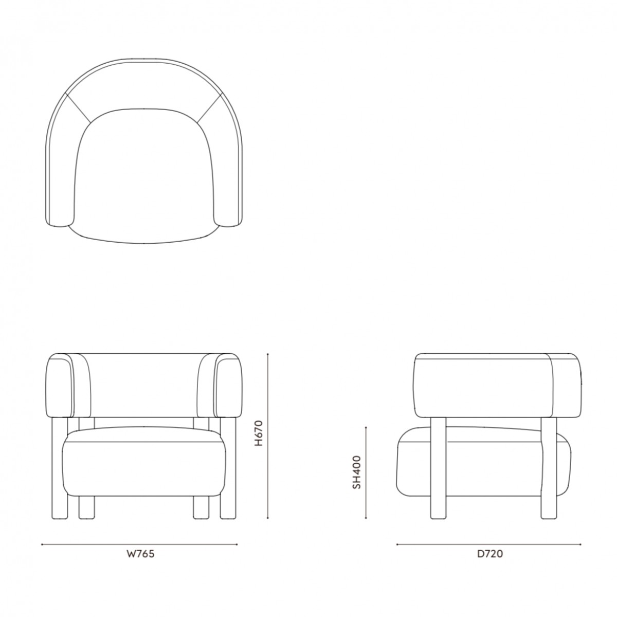 N-S03 1 Seater | Karimoku Case | CHANINTR