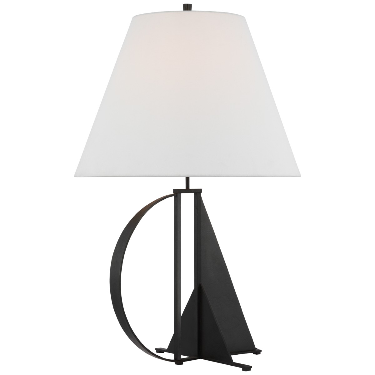 Auxerre Large Blacksmith Table Lamp with Linen Shade