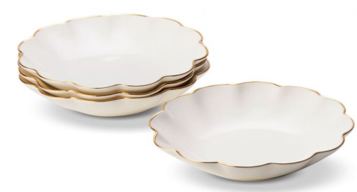 Scalloped Appetizer Plates, Set of 4