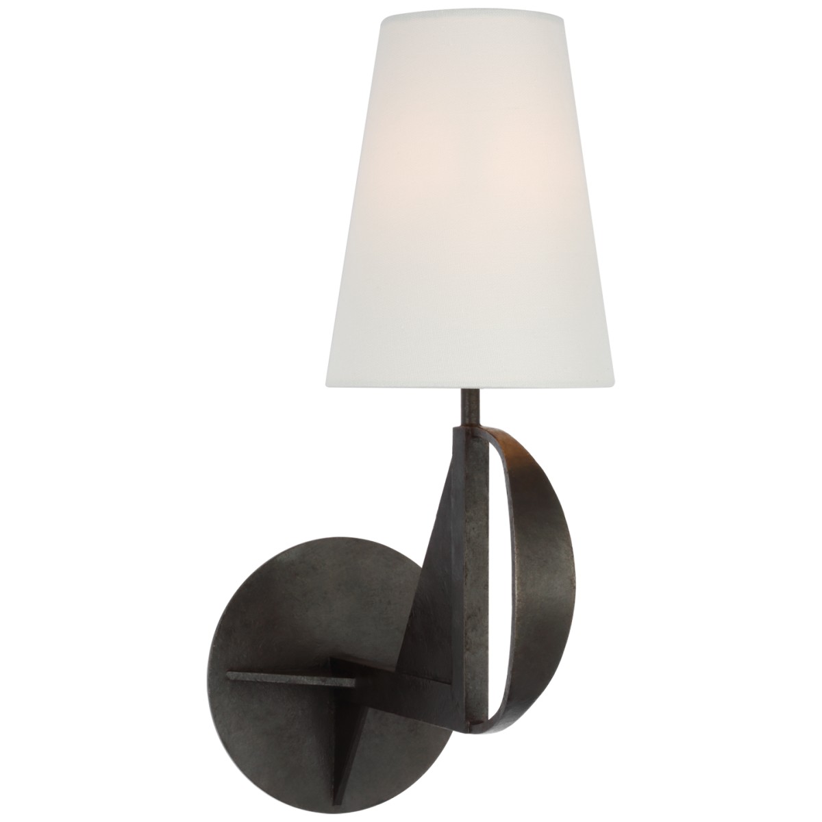 Auxerre Medium Blacksmith Sconce with Linen Shade