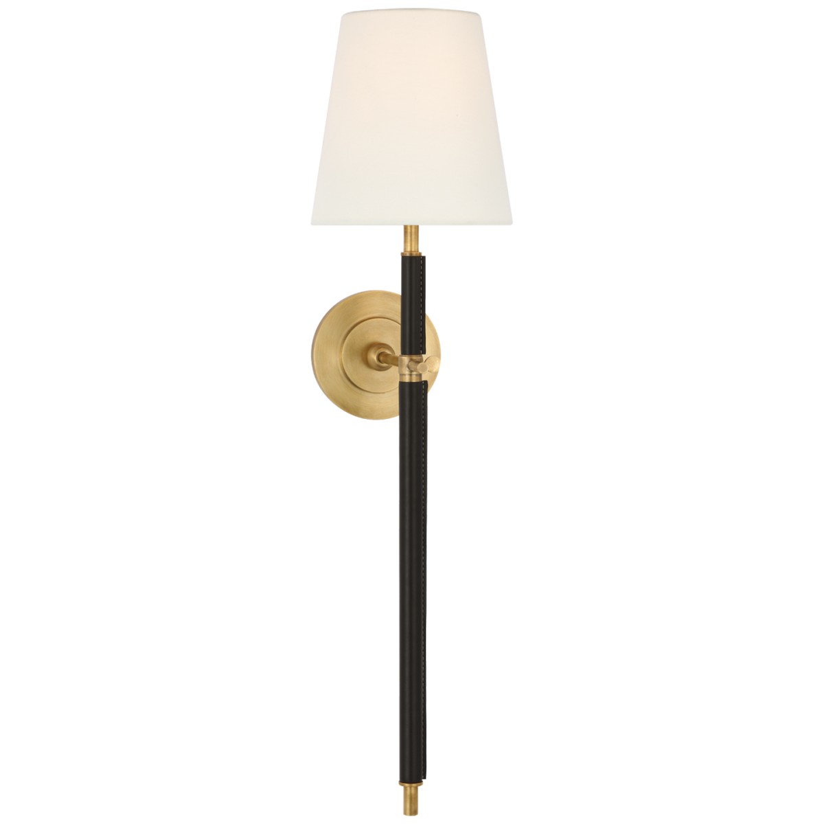 Bryant Large Wrapped Tail Sconce with Linen Shade | Highlight image