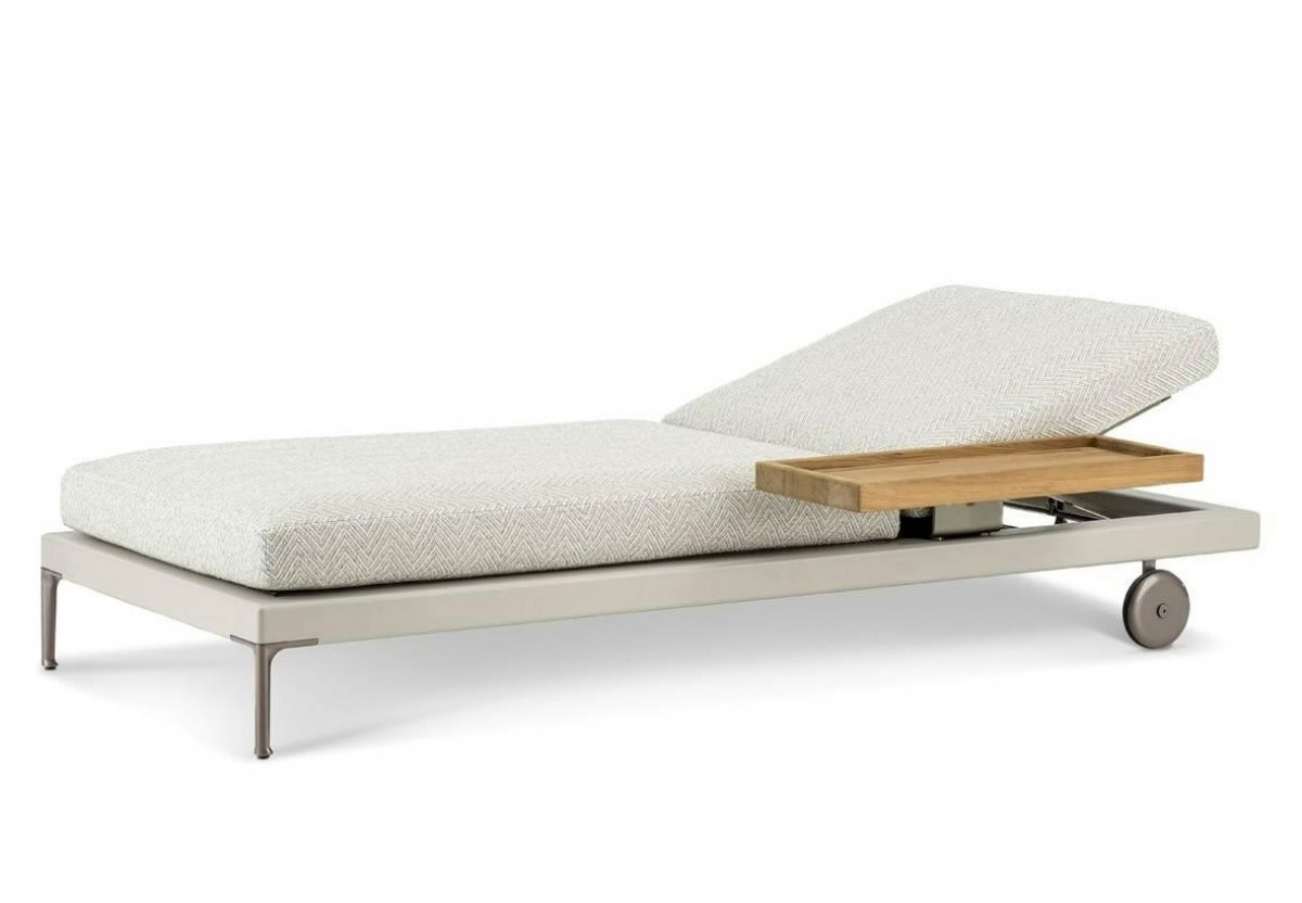 Patio Outdoor Daybed with Reclining Backrest with Top (DX)