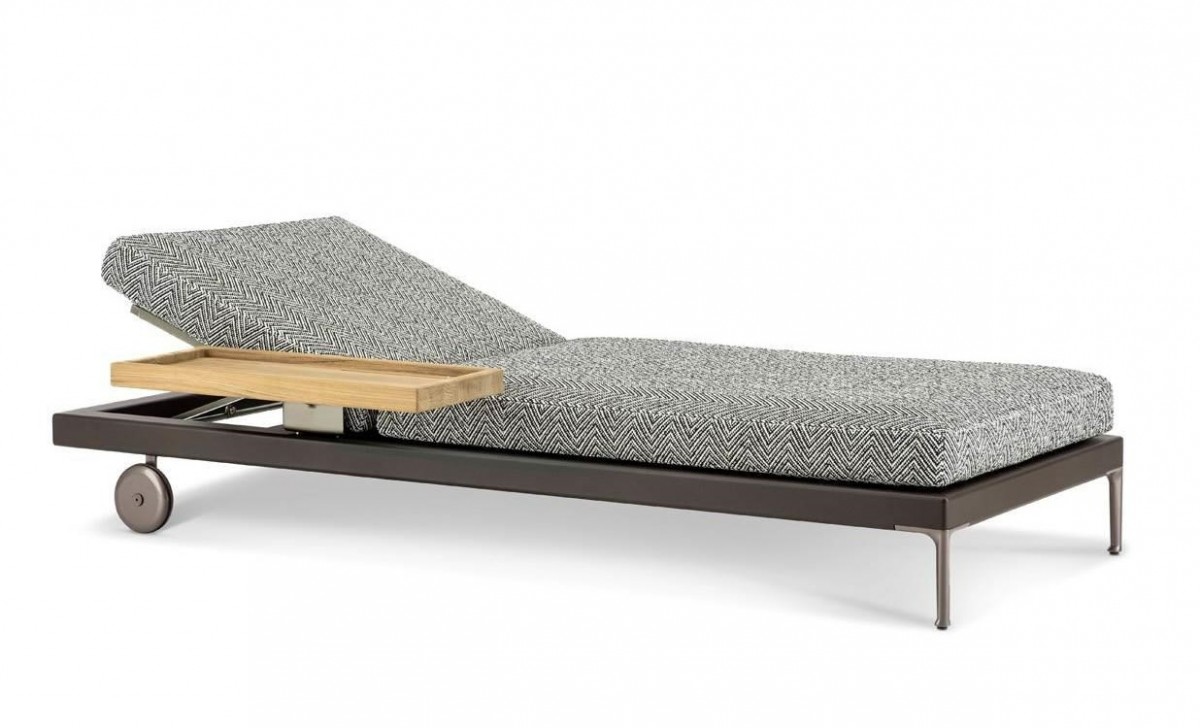 Patio Outdoor Daybed with Reclining Backrest with Top (SX)