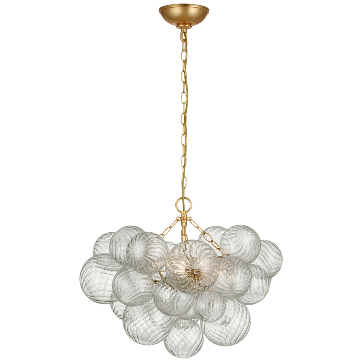 Talia Small Chandelier with Clear Swirled Glass | Highlight image