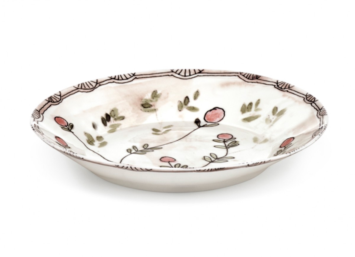 Midnight Flowers Deep Plate Mirtillo Nude