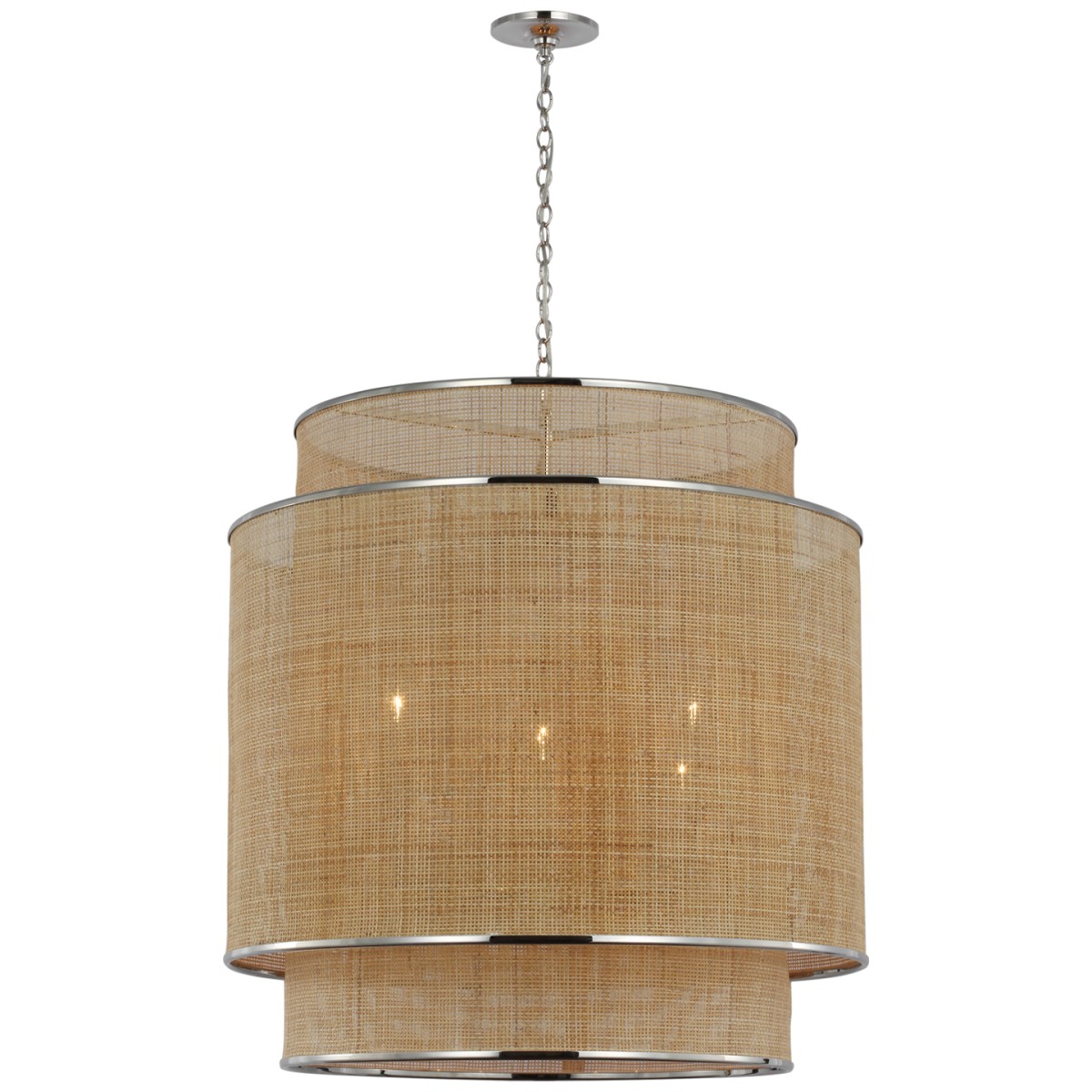 Linley Extra Large Hanging Shade with Natural Rattan Caning
