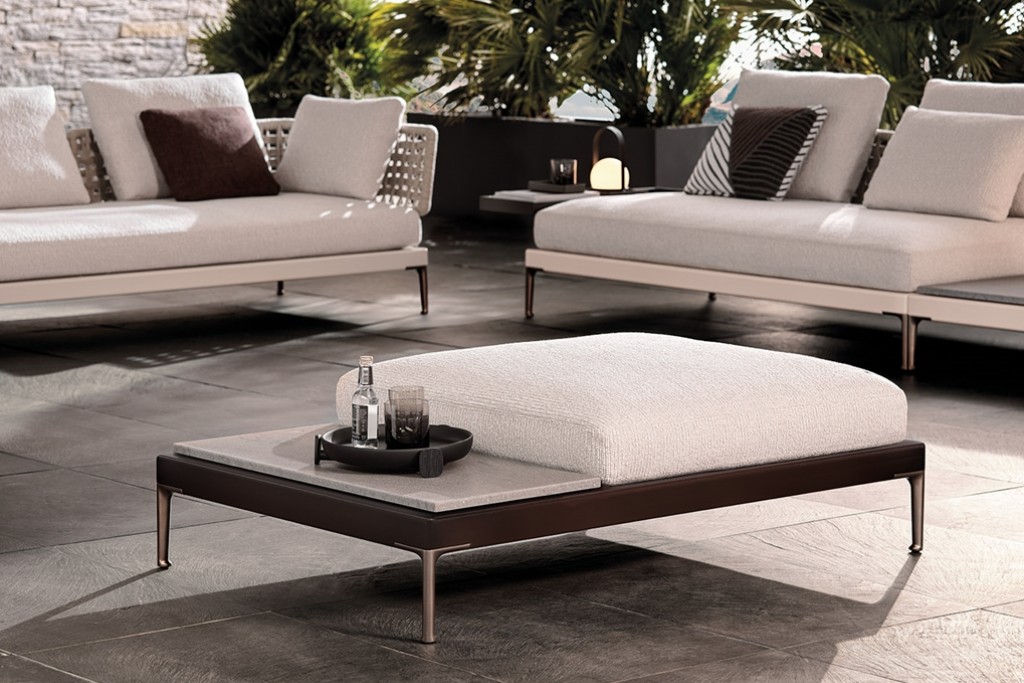 Patio Outdoor Bench with Coffee Table - Depth 90 cm | Highlight image 1