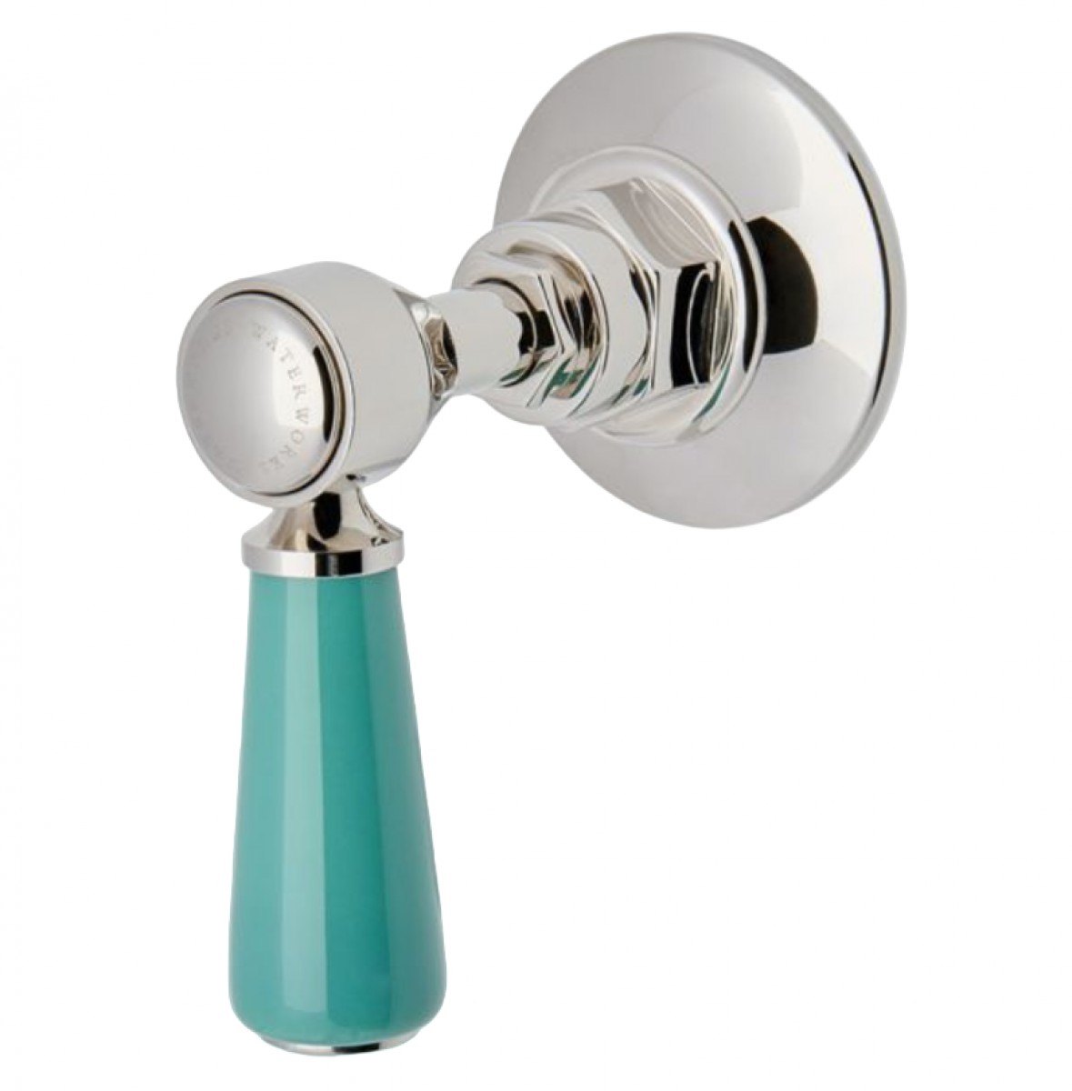 Highgate ASH NYC Edition Volume Control Valve Trim with Porcelain Lever Handle | Highlight image