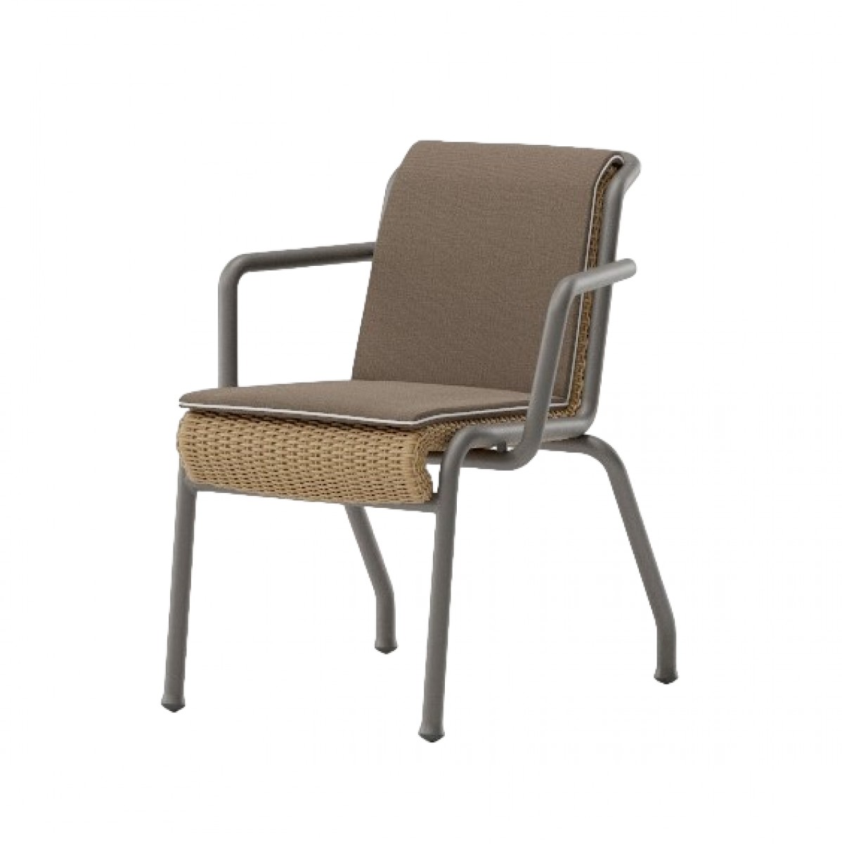 Eolias Outdoor Salina Dining Armchair with Seat and Back Cushion with Piping