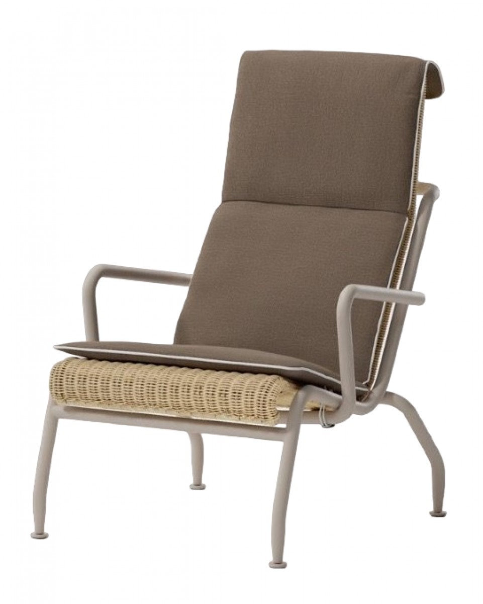 Eolias Outdoor Salina Club Lounge Armchair Seat and Back Cushion with Piping