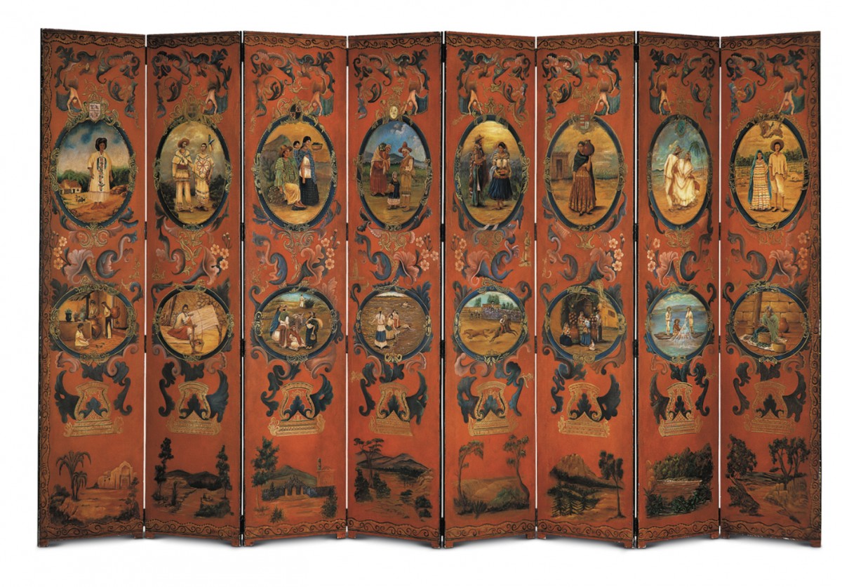 Eight Panel Screen With Ovals
