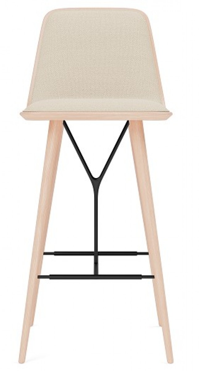 spine wood base stool with back