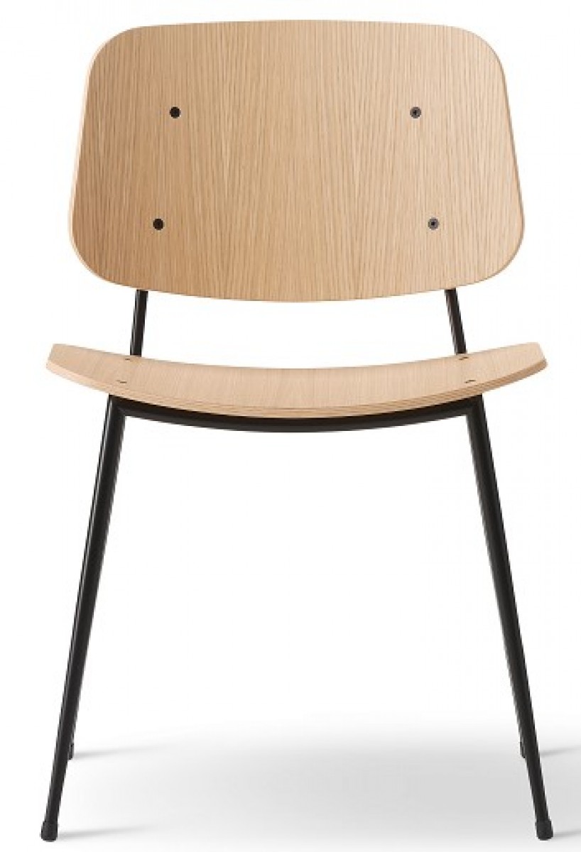 Søborg Metal Base Chair - Wooden Seat