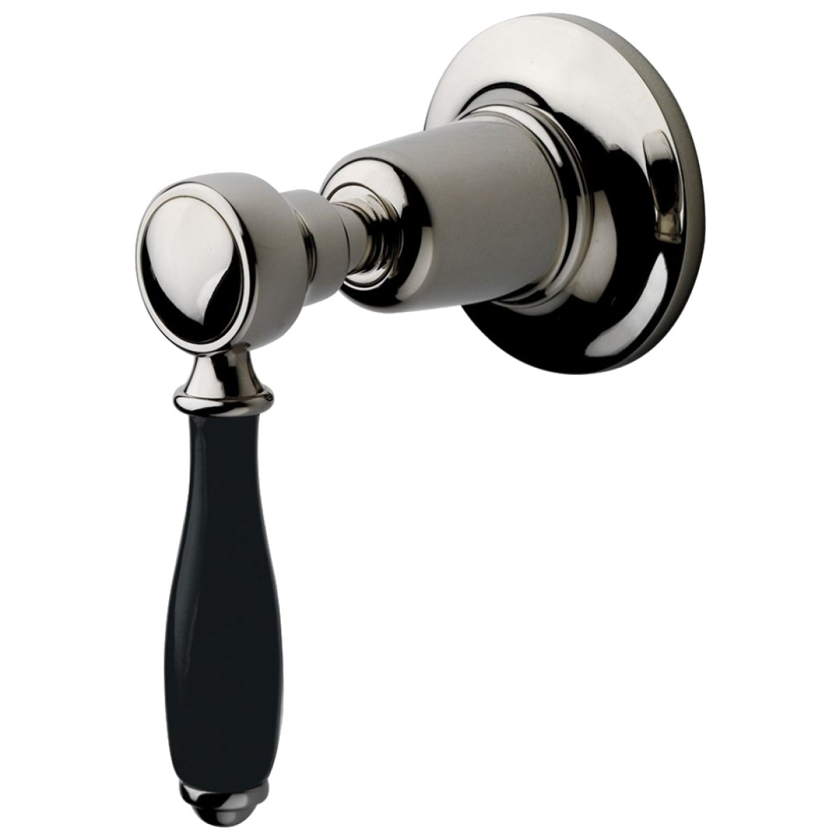 Easton Classic Volume Control Valve Trim with Black Porcelain Lever Handle