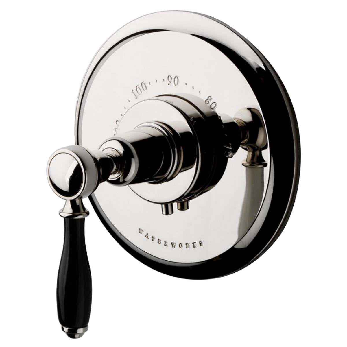 Easton Classic Thermostatic Control Valve Trim with Black Porcelain Lever Handle