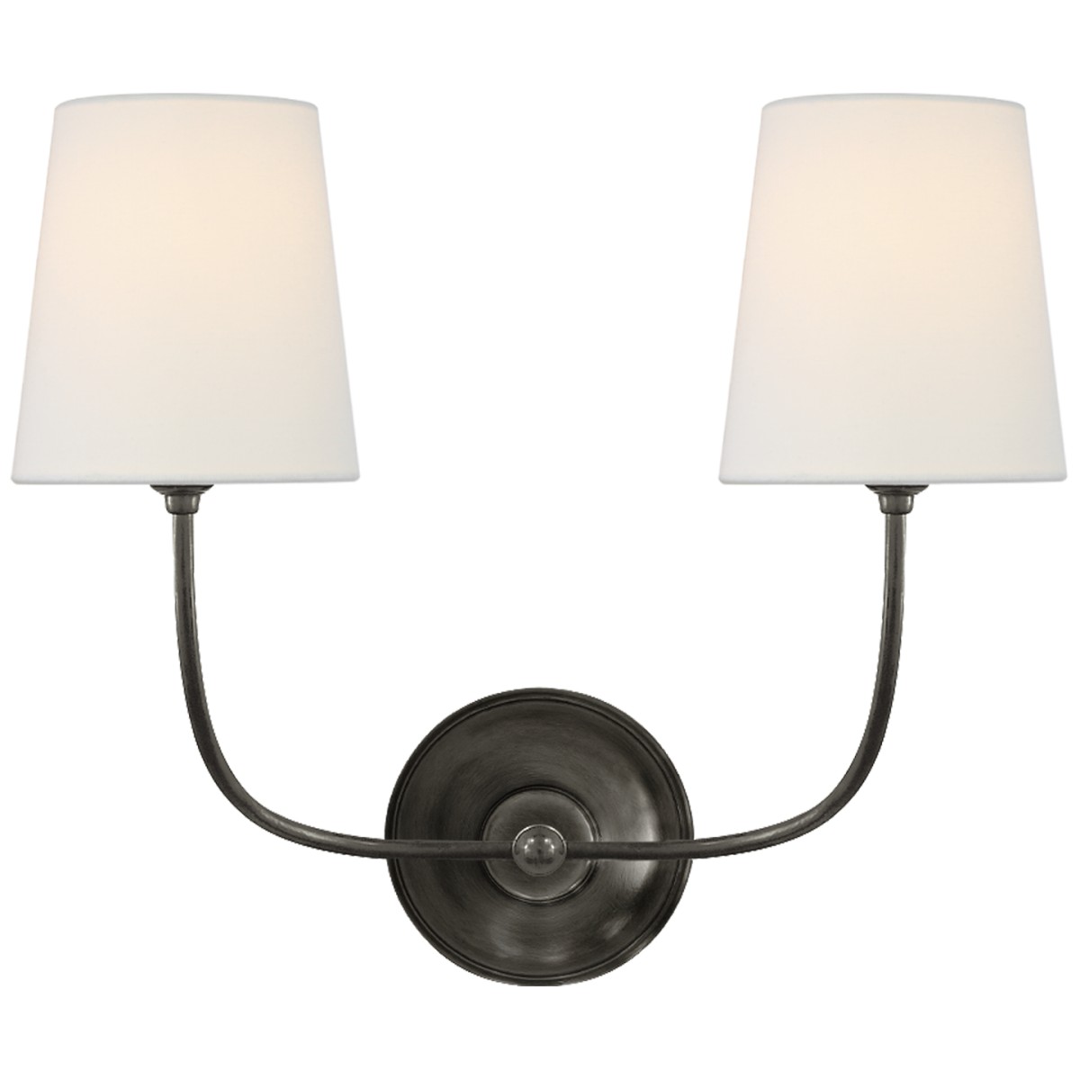 Vendome Double Sconce with Linen Shades