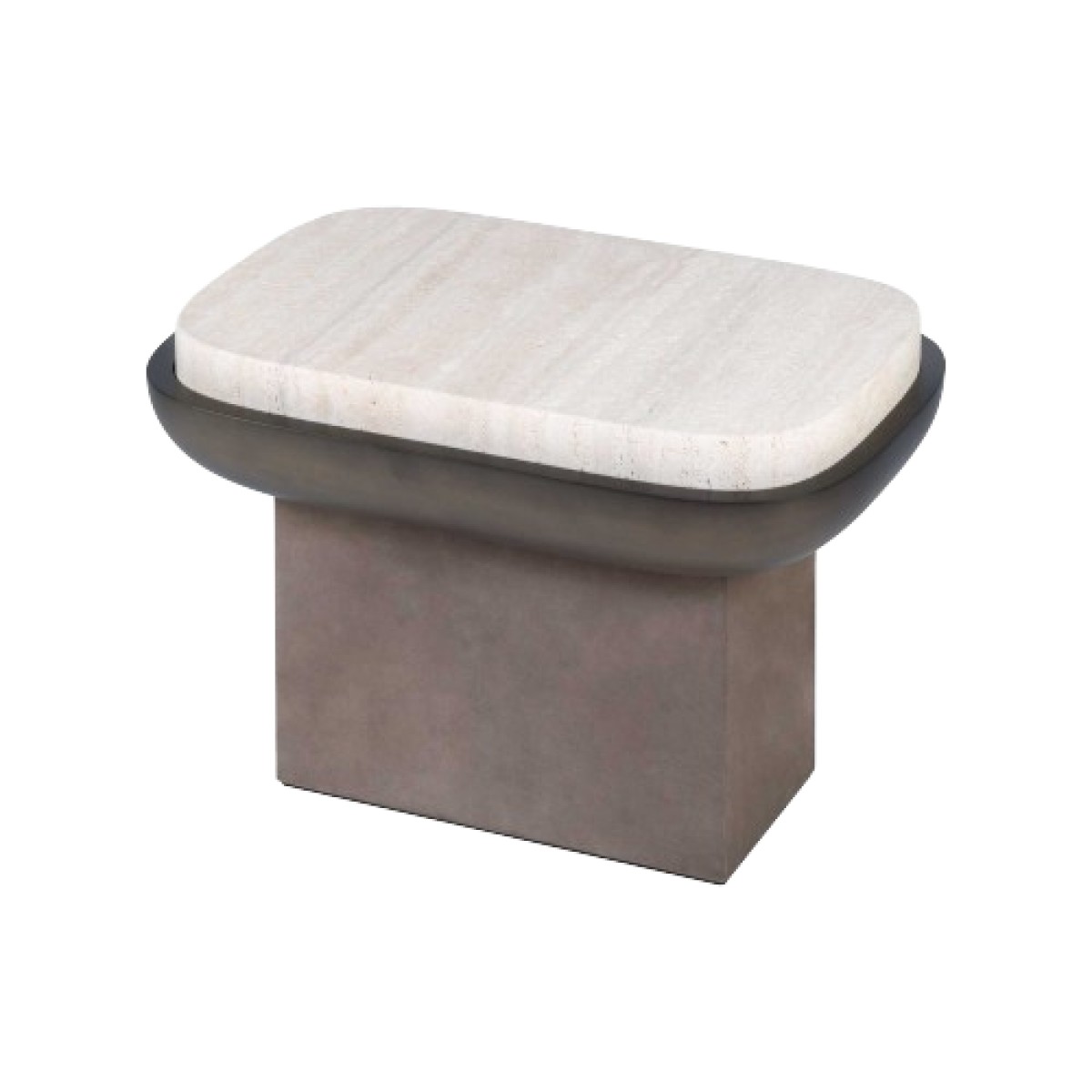 Olympia Marble Side Table Rectangular - Traventino