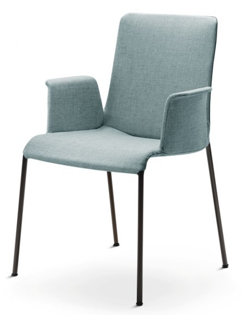 Liz Chair, Steel Legs DIA 16mm, Arms - Low Back