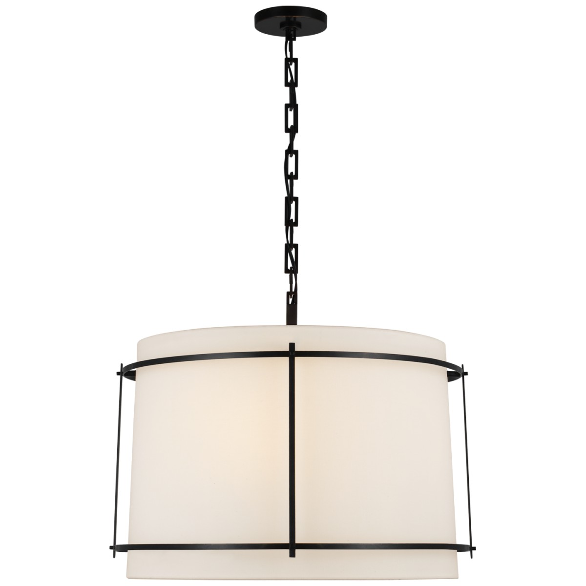 Callaway Large Hanging Shade with Linen Shade and Frosted Acrylic Diffuser | Highlight image