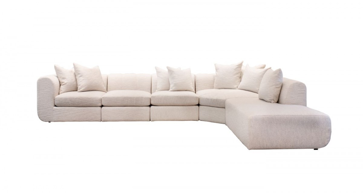 Kesden Sectional Sofa: Left Arm Sofa, 2 Armless Chairs, Corner, and Half Back Bumper Right Facing