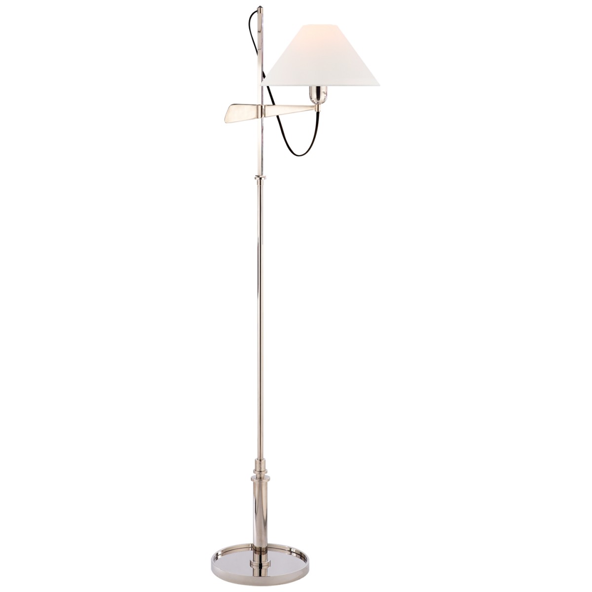 Hargett Bridge Arm Floor Lamp with Linen Shade