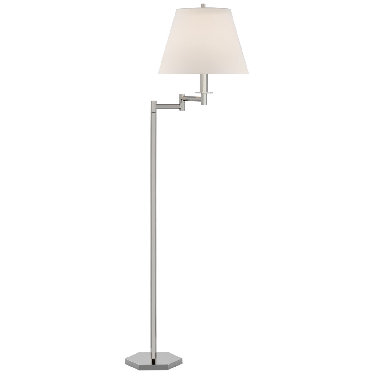 Olivier Large Swing Arm Floor Lamp with Linen Shade