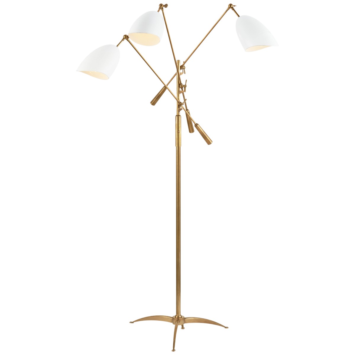 Sommerard Triple Arm Floor Lamp in Hand-Rubbed Antique Brass