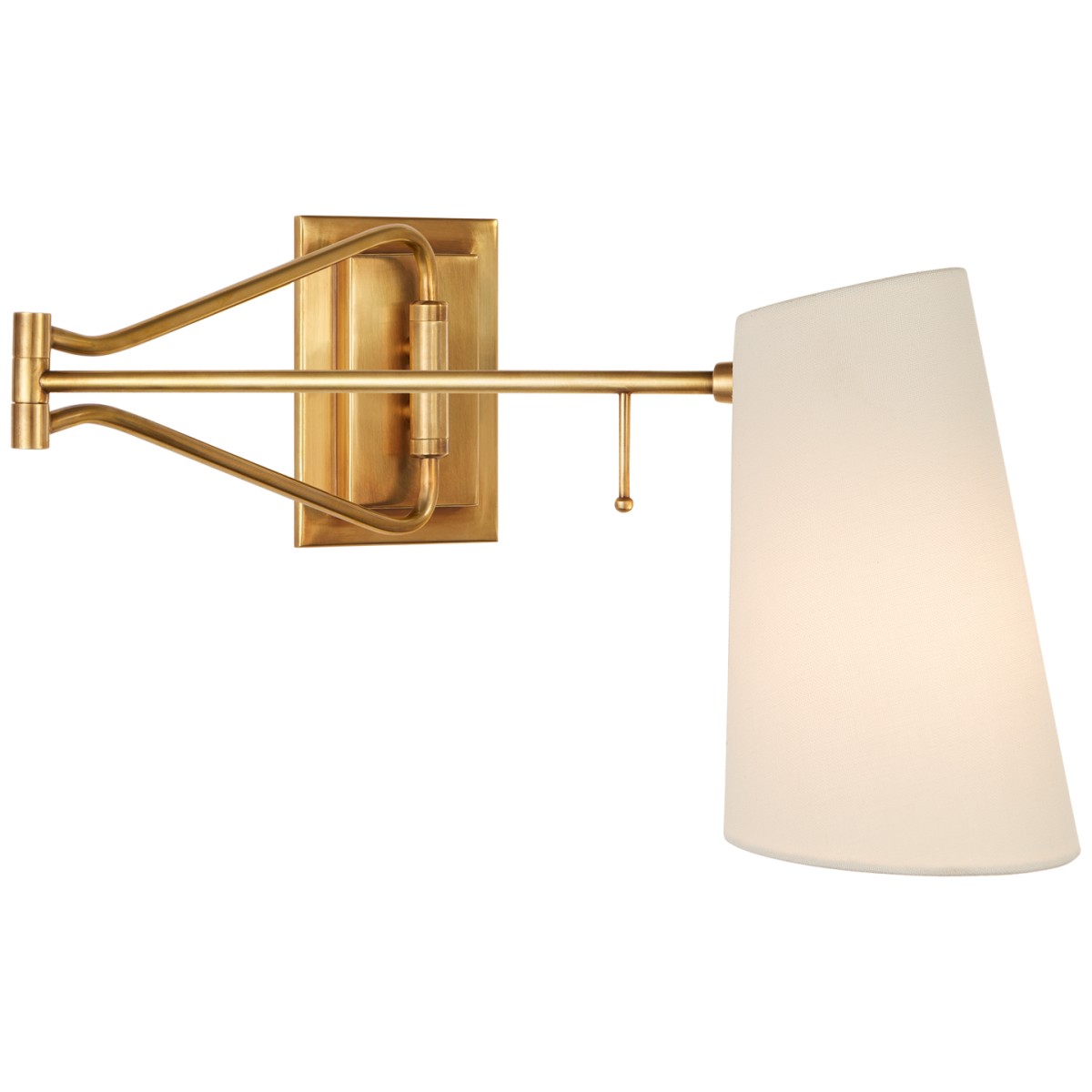Keil Swing Arm Wall Light with Linen Shade