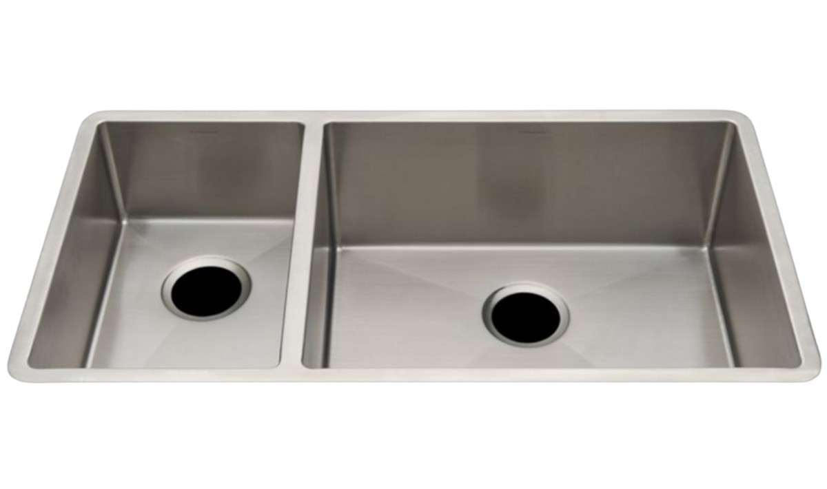 Kerr 34 1/4" x 18 1/4" x 8 5/8" Double Stainless Steel Kitchen Sink with Rear Drains
