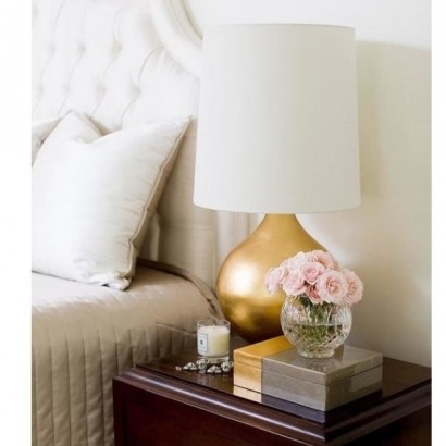 Warren Table Lamp with Linen Shade | Highlight image 2