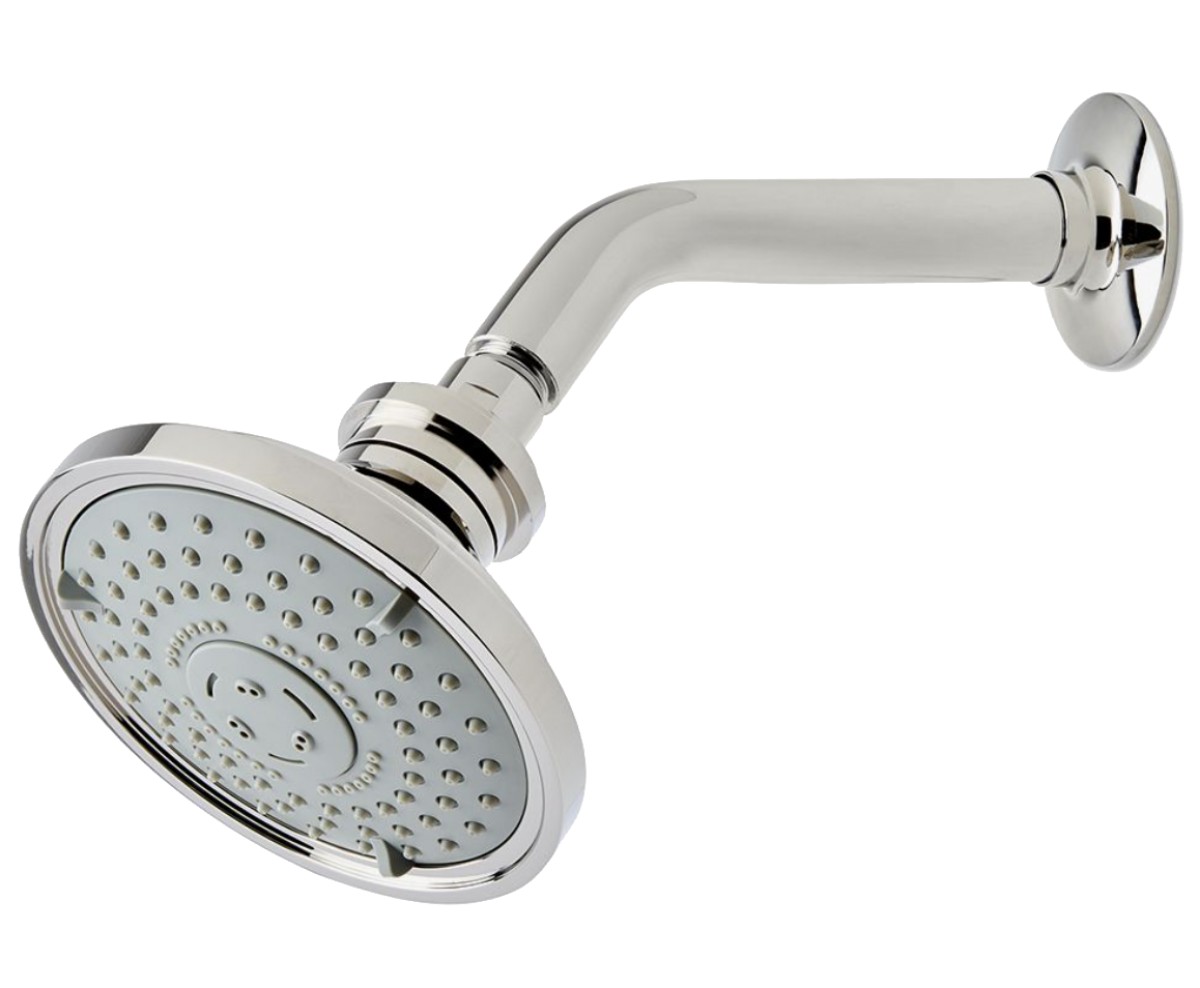 Riverun 5" Showerhead with Adjustable Spray with 8" Wall Mounted 45 Degree Shower Arm