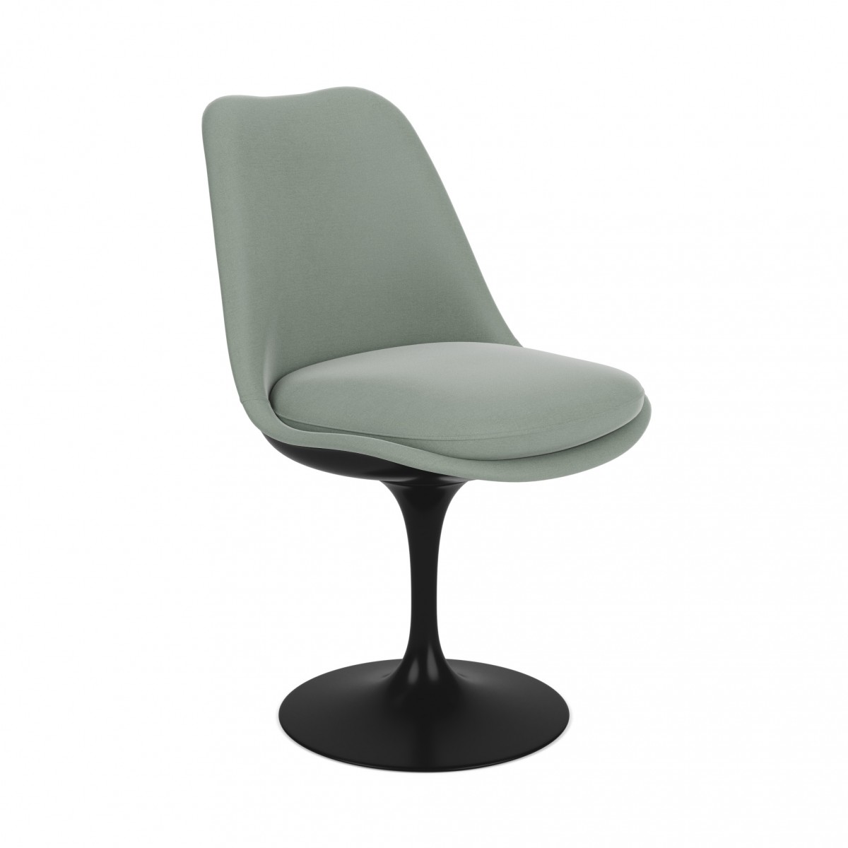 Saarinen Tulip Armless Chair, Fixed, with Upholstered Inner Shell and Seat Cushion | Highlight image