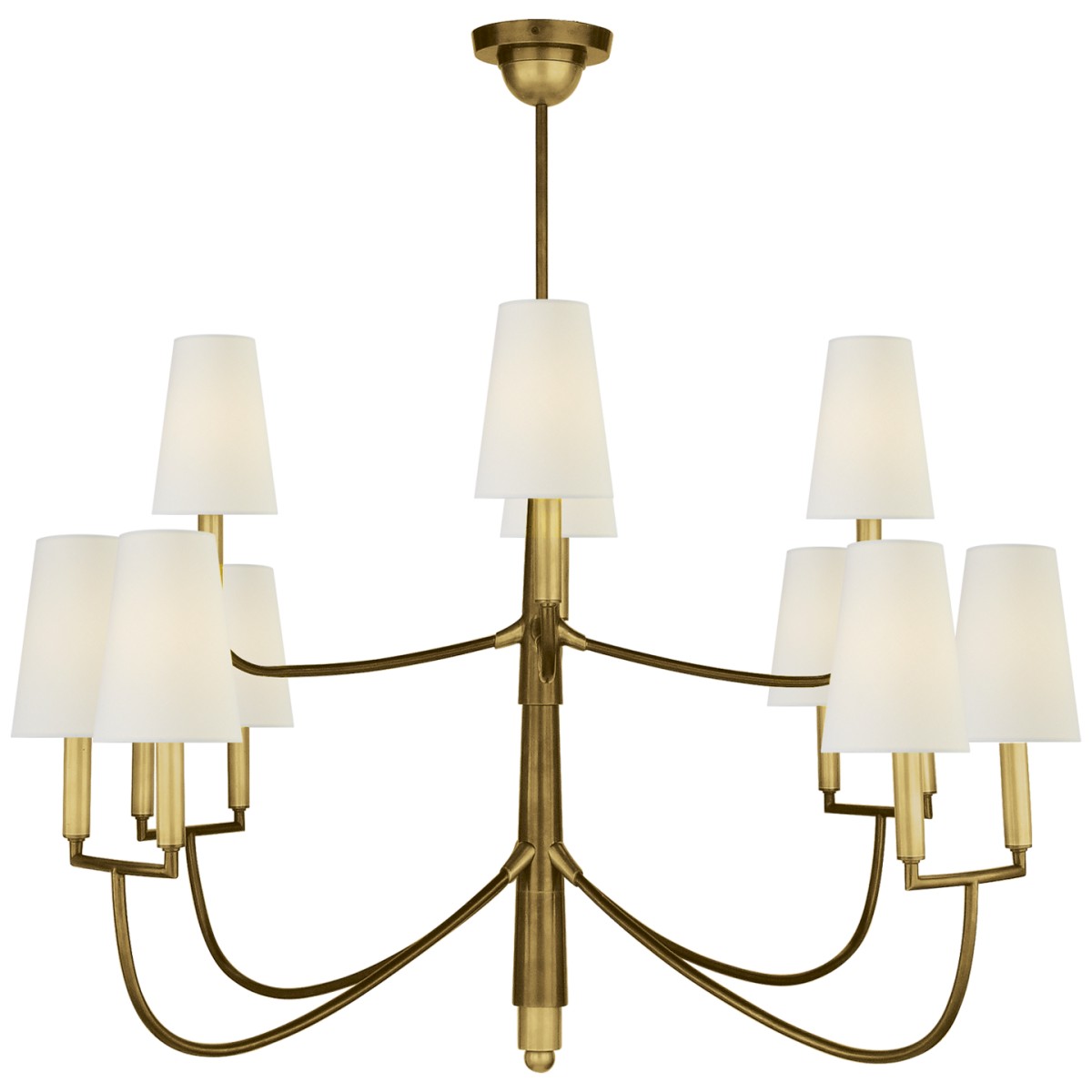 Farlane Large Chandelier with Linen Shades