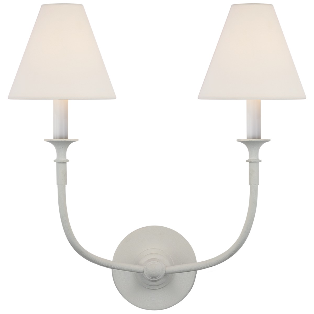 Piaf Double Sconce with Linen Shades