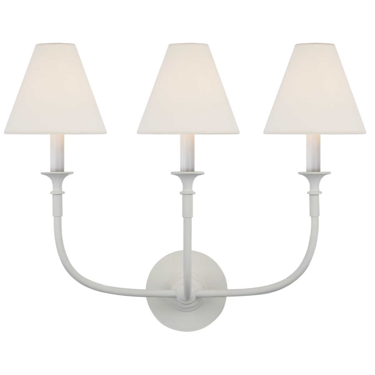 Piaf Triple Sconce with Linen Shades