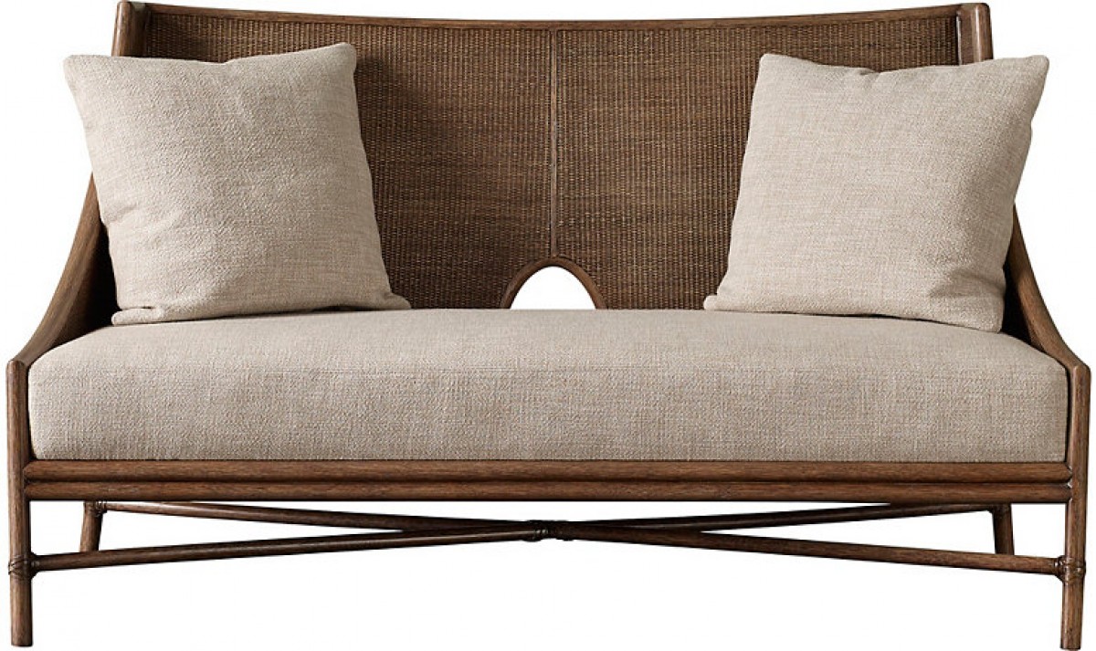 Open Oval Caned Banquette