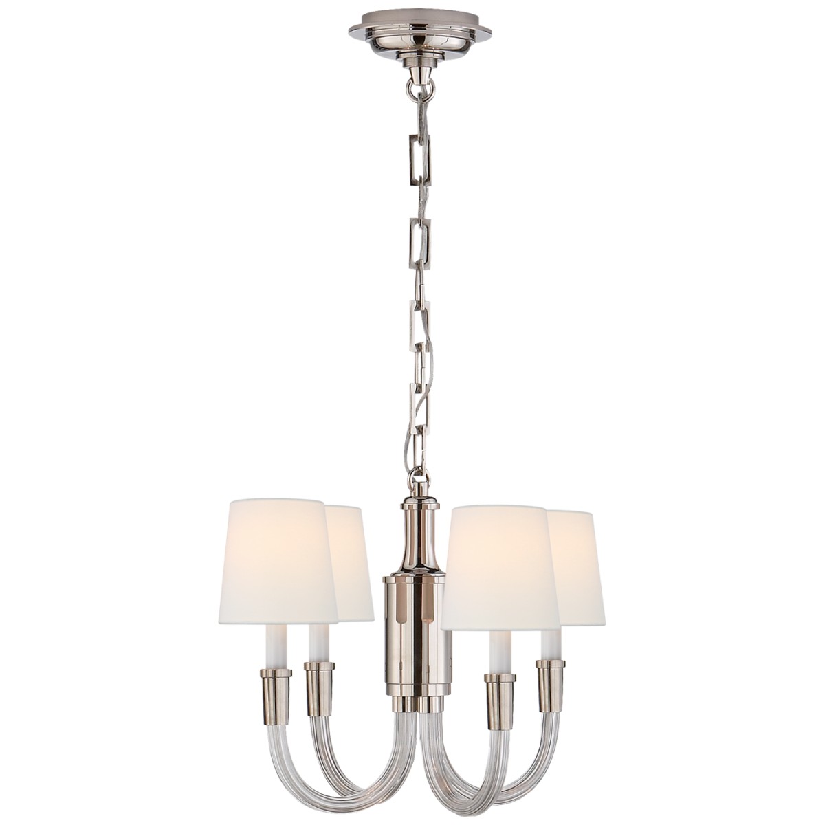 Vivian Mini Chandelier with Linen Shades