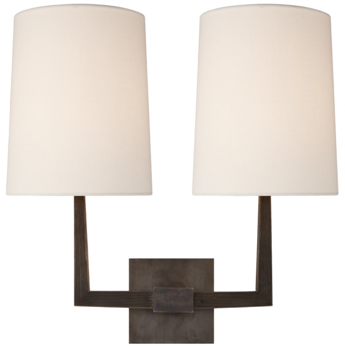 Ojai Large Double Sconce with Linen Shade