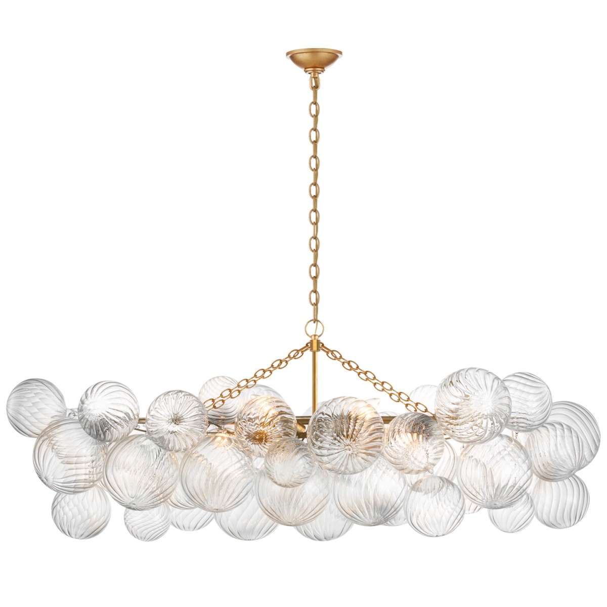 Talia Medium Linear Chandelier with Clear Swirled Glass | Highlight image