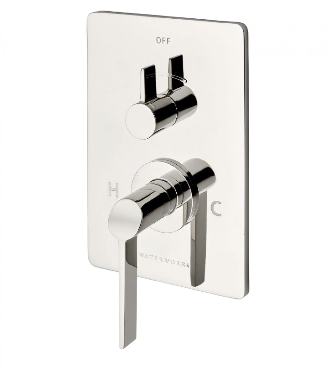 Finot Integrated Thermostatic and Volume Control Trim with Slope Lever Handle