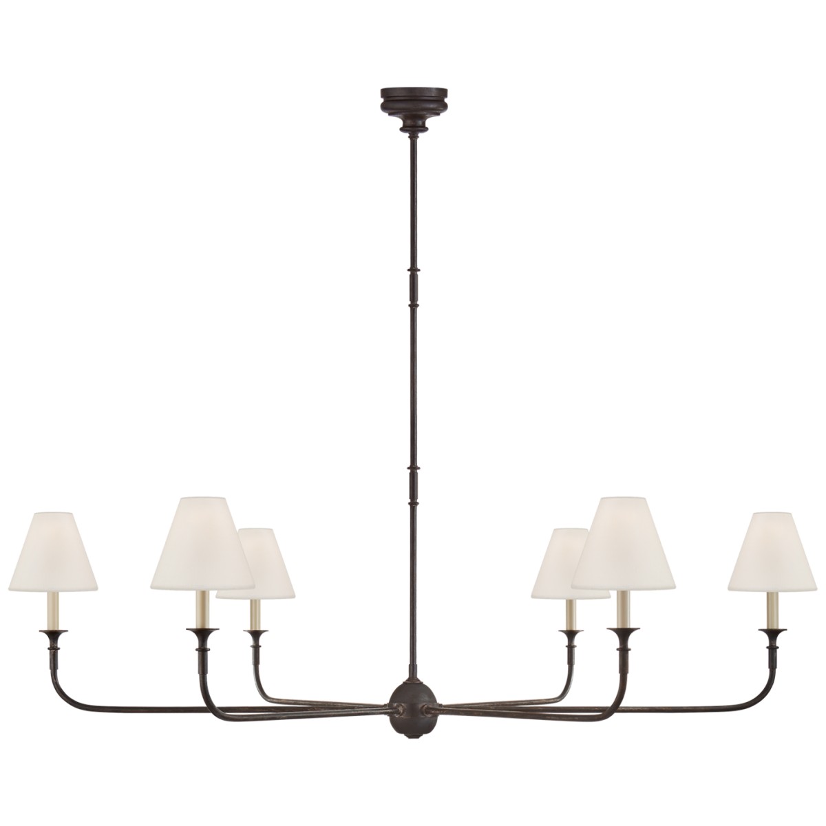 Piaf Grande Chandelier with Linen Shades | Highlight image
